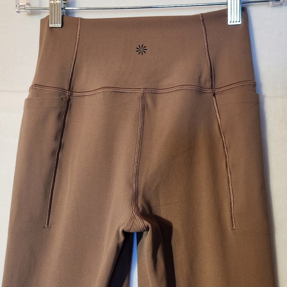 NWOT Athleta Transcend Stash Crop Straight Leg Rustic Beige Small - Picture 9 of 15